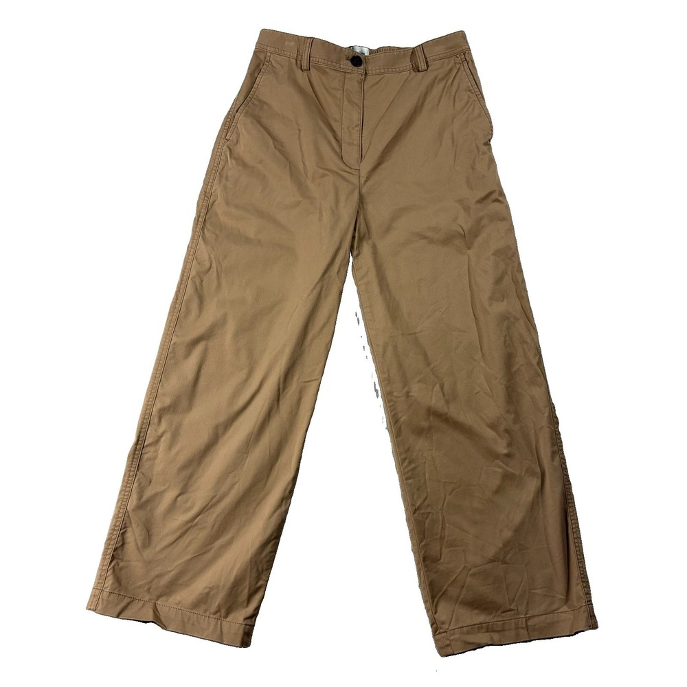 Wilfred High Rise Wide Leg Relaxed Chinos Khaki Tan Women 10 Coastal Grandmother